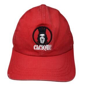 Cacique Strapback Baseball Cap Red One Size Adjustable Embroidered 6 Panel